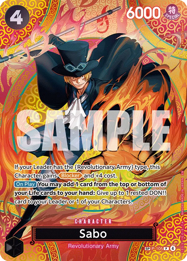 Sabo (P-105) - Adventure on Kami’s Island (Special Rare) [OP15-P-105] English / Near Mint / Normal