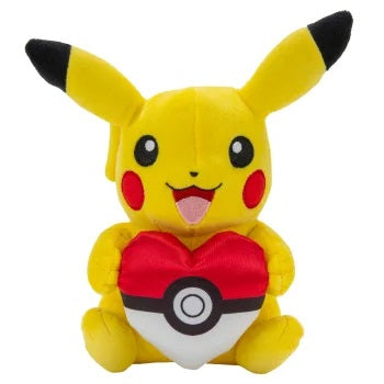 Pokémon Plush: Pikachu med Poké Ball Hjerte Bamse - 20 cm