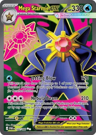 Mega Starmie ex - Perfect Order (Ultra Rare) [POR-102] English / Near Mint / Normal