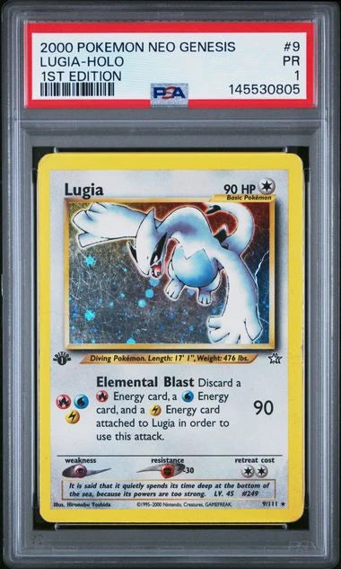 Lugia #9 - 1st Edition - Neo Genesis - Holo Rare - PSA 1