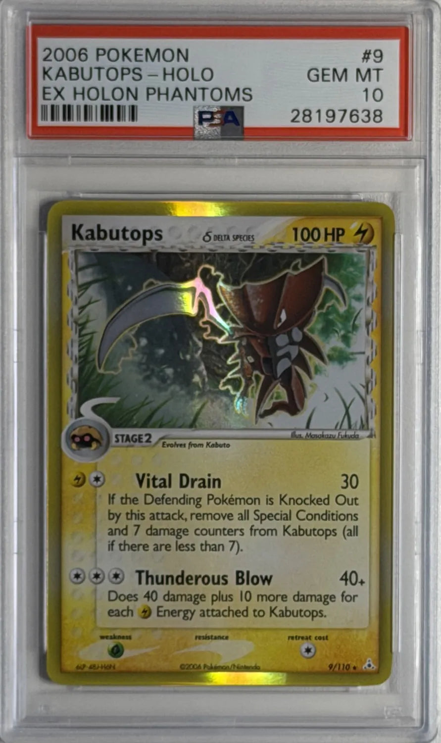 Kabutops #9 - EX Holon Phantoms - Holo Rare - PSA 10