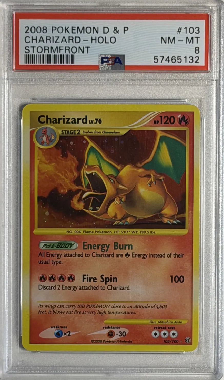 Charizard #103 - Stormfront - Holo Rare - PSA 8