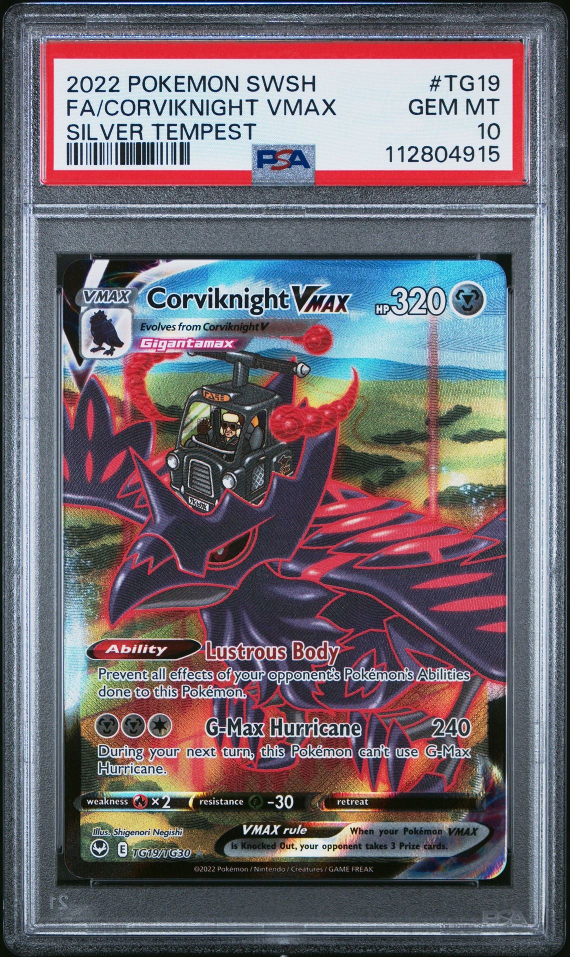 Corviknight VMAX #TG19 Sword & Shield Silver Tempest PSA 10 - forside