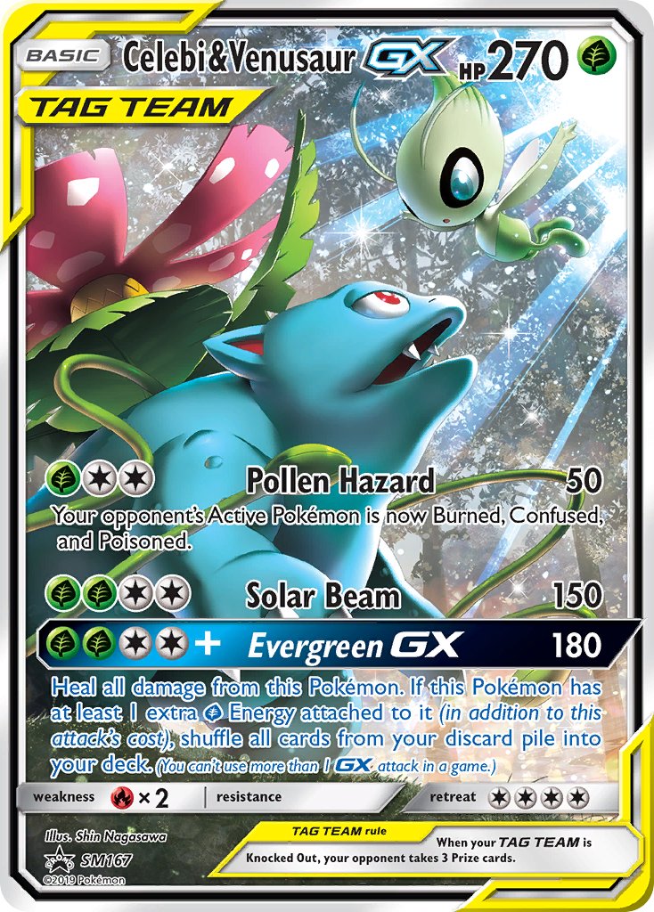 Celebi & Venusaur GX - SM Black Star Promos (Promo) [SM-167] English / Near Mint / Normal