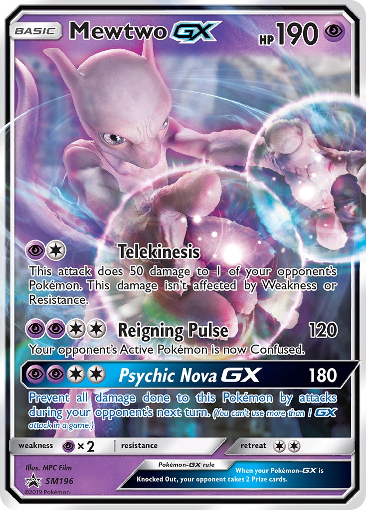 Mewtwo GX - SM Black Star Promos (Promo) [SM-196] English / Near Mint / Normal