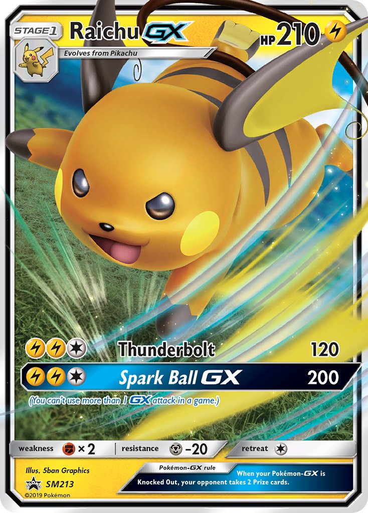 Raichu GX - SM Black Star Promos (Promo) [SM-213] English / Excellent / Normal