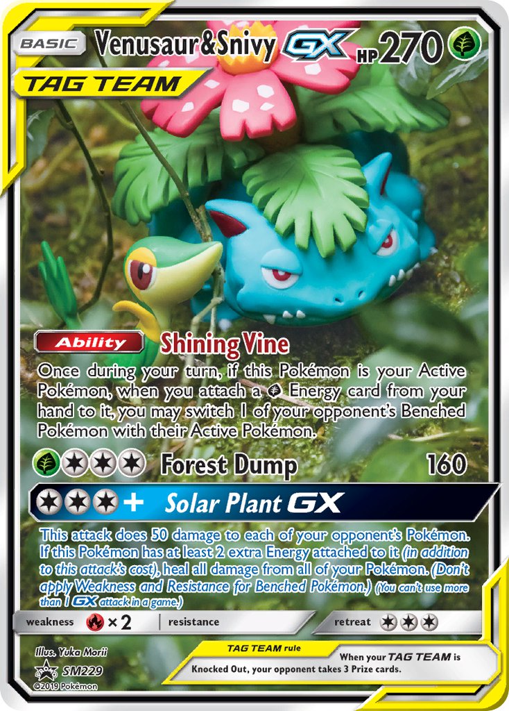Venusaur & Snivy GX⁣ - SM Black Star Promos⁣ (Promo)⁣ [229] English / Near Mint / Normal