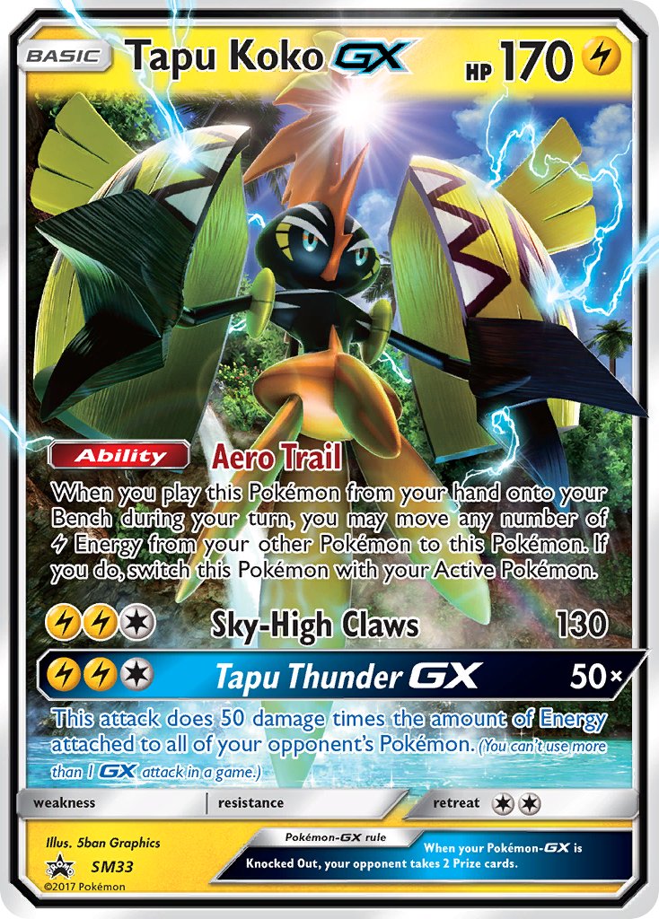 Tapu Koko GX - SM Black Star Promos (Promo) [SM-33] English / Near Mint / Normal