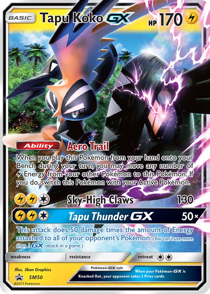 Tapu Koko GX - SM Black Star Promos (Promo) [SM-50] English / Near Mint / Normal
