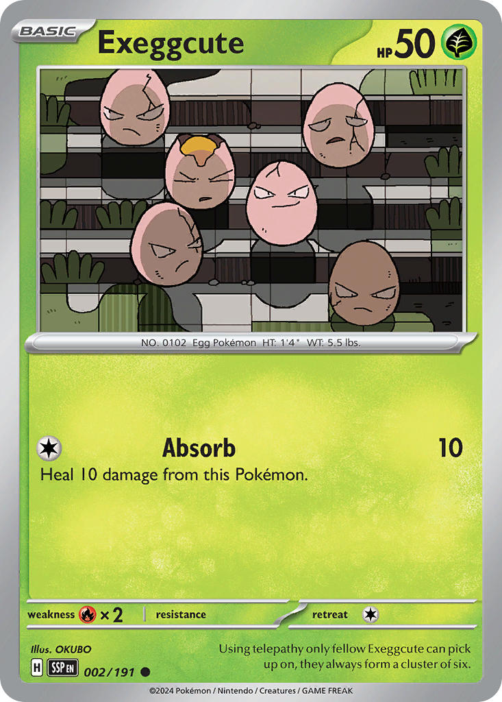 Exeggcute⁣ - Surging Sparks⁣ (Common)⁣ [002] English / Near Mint / Reverse-Holo Normal