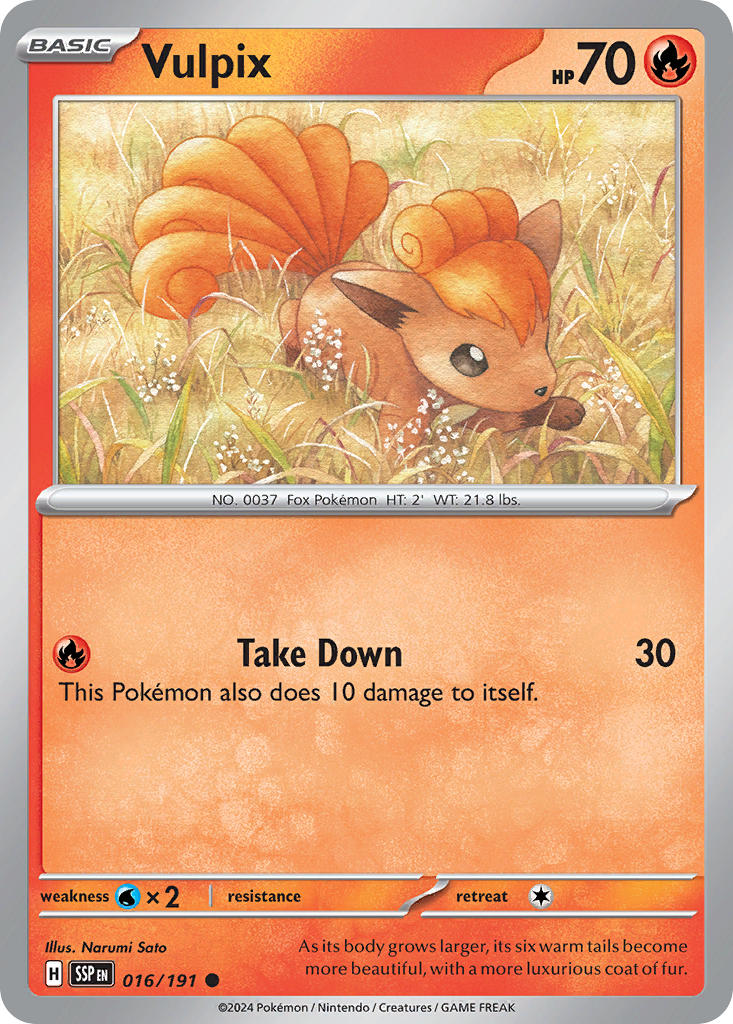 Vulpix⁣ - Surging Sparks⁣ (Common)⁣ [016] English / Near Mint / Reverse-Holo Normal