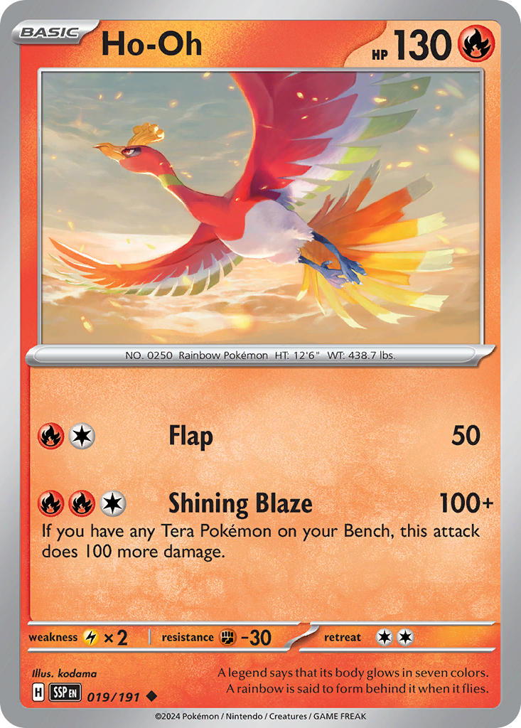 Ho-Oh⁣ - Surging Sparks⁣ (Uncommon)⁣ [019] English / Near Mint / Reverse-Holo Normal