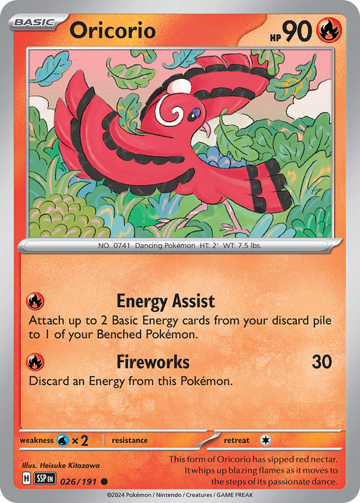 Oricorio⁣ - Surging Sparks⁣ (Common)⁣ [026] English / Near Mint / Normal