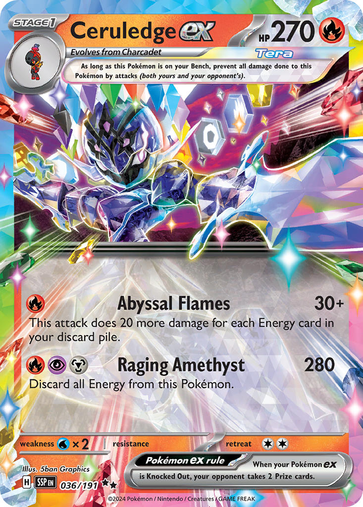 Ceruledge ex⁣ - Surging Sparks⁣ (Double Rare)⁣ [036] English / Near Mint / Normal