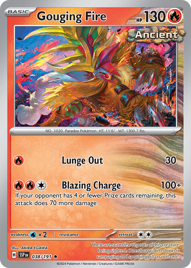 Gouging Fire⁣ - Surging Sparks⁣ (Rare)⁣ [038] English / Near Mint / Reverse-Holo Normal