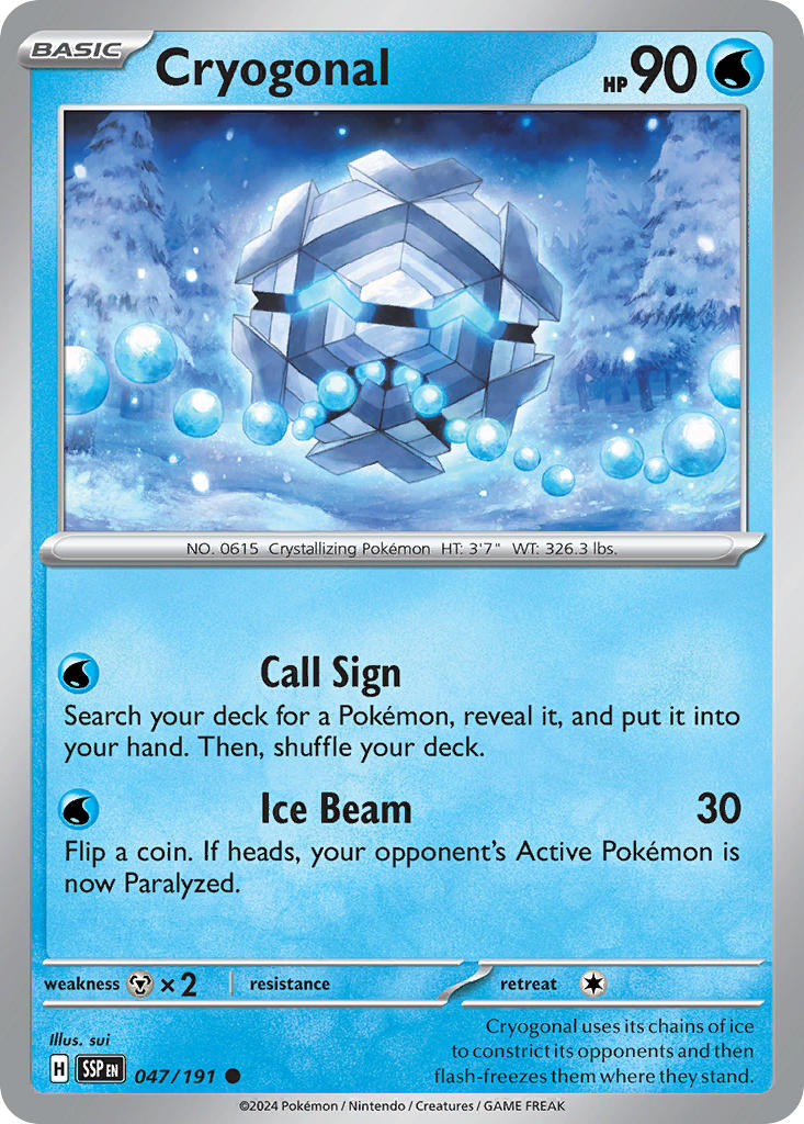 Cryogonal⁣ - Surging Sparks⁣ (Common)⁣ [047] English / Near Mint / Reverse-Holo Normal
