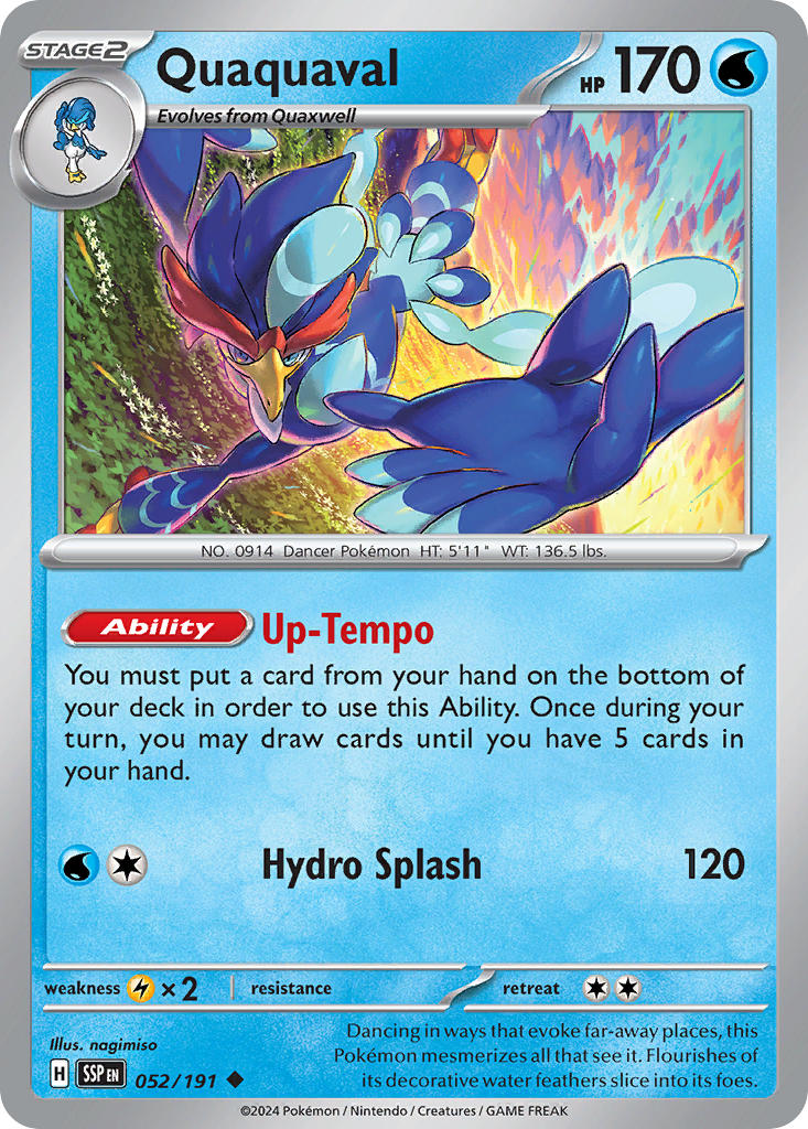 Quaquaval⁣ - Surging Sparks⁣ (Uncommon)⁣ [052] English / Near Mint / Reverse-Holo Normal