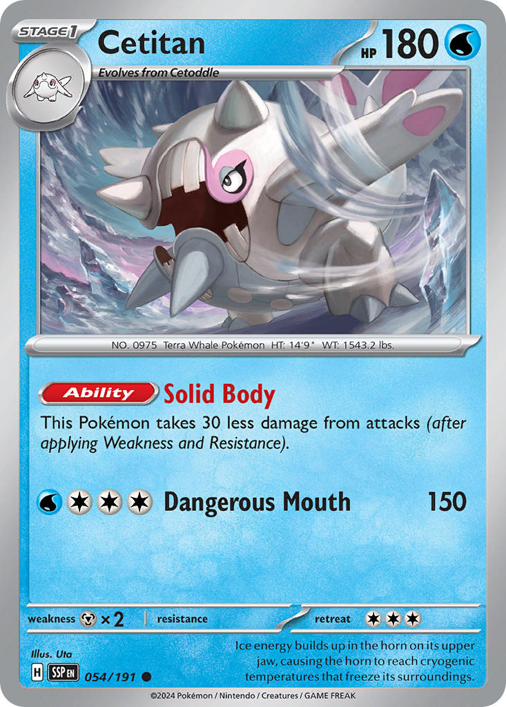 Cetitan⁣ - Surging Sparks⁣ (Common)⁣ [054] English / Near Mint / Reverse-Holo Normal