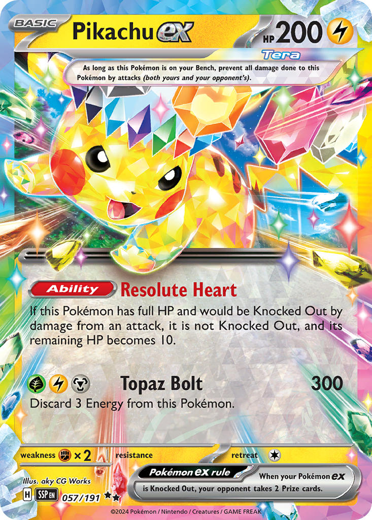 Pikachu ex⁣ - Surging Sparks⁣ (Double Rare)⁣ [057] English / Near Mint / Normal