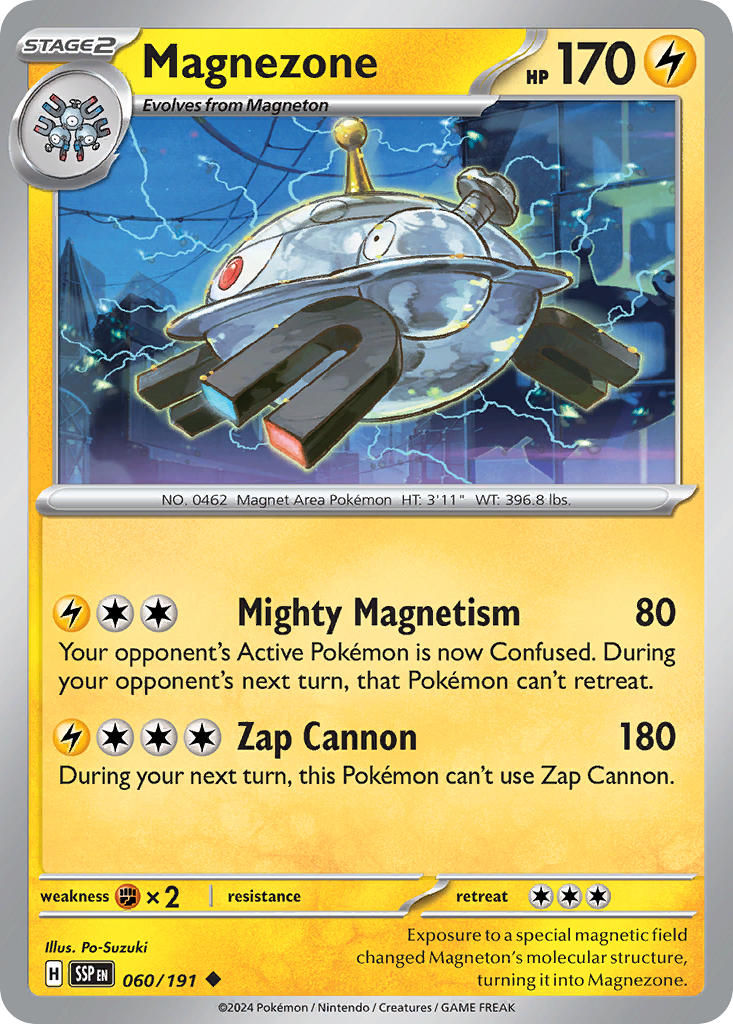 Magnezone⁣ - Surging Sparks⁣ (Uncommon)⁣ [060] English / Near Mint / Reverse-Holo Normal