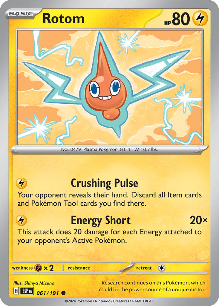 Rotom⁣ - Surging Sparks⁣ (Common)⁣ [061] English / Near Mint / Normal