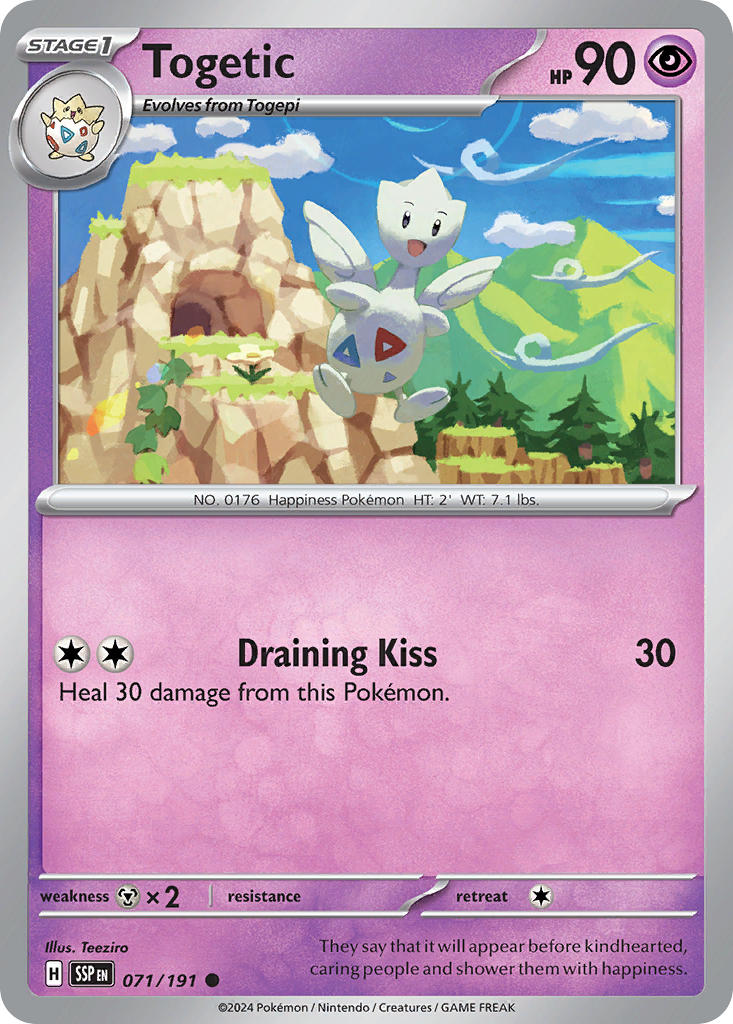 Togetic⁣ - Surging Sparks⁣ (Common)⁣ [071] English / Near Mint / Reverse-Holo Normal