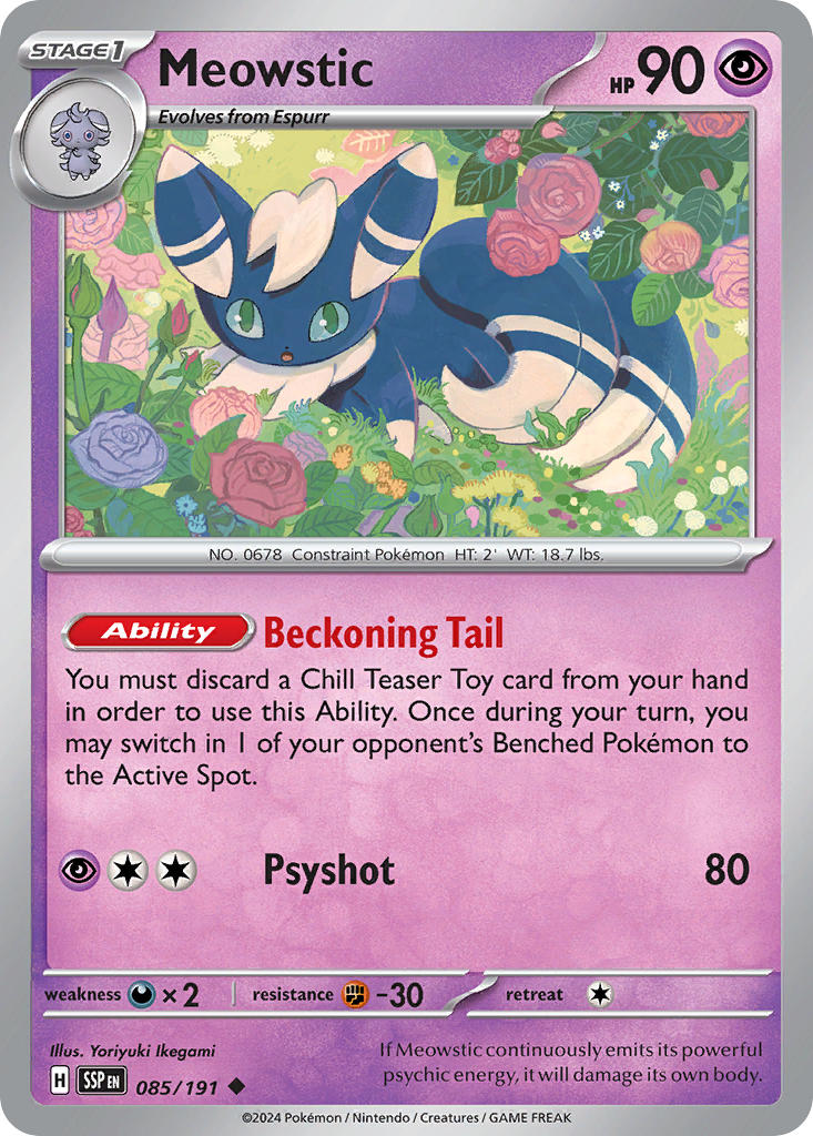 Meowstic⁣ - Surging Sparks⁣ (Uncommon)⁣ [085] English / Near Mint / Reverse-Holo Normal