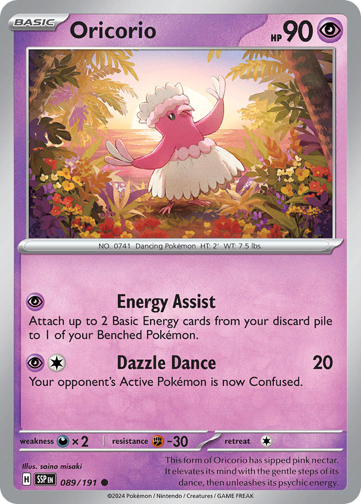 Oricorio⁣ - Surging Sparks⁣ (Common)⁣ [089] English / Near Mint / Normal