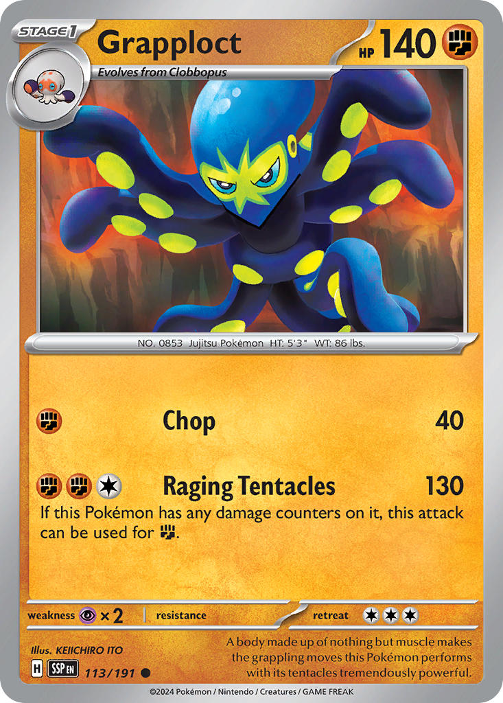 Grapploct⁣ - Surging Sparks⁣ (Common)⁣ [113] English / Near Mint / Reverse-Holo Normal