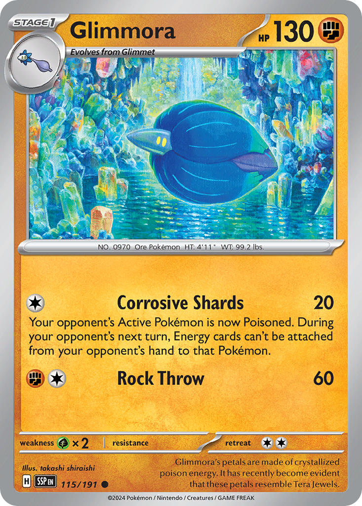 Glimmora⁣ - Surging Sparks⁣ (Common)⁣ [115] English / Near Mint / Reverse-Holo Normal