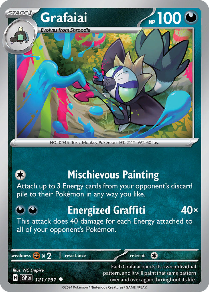 Grafaiai⁣ - Surging Sparks⁣ (Uncommon)⁣ [121] English / Near Mint / Reverse-Holo Normal