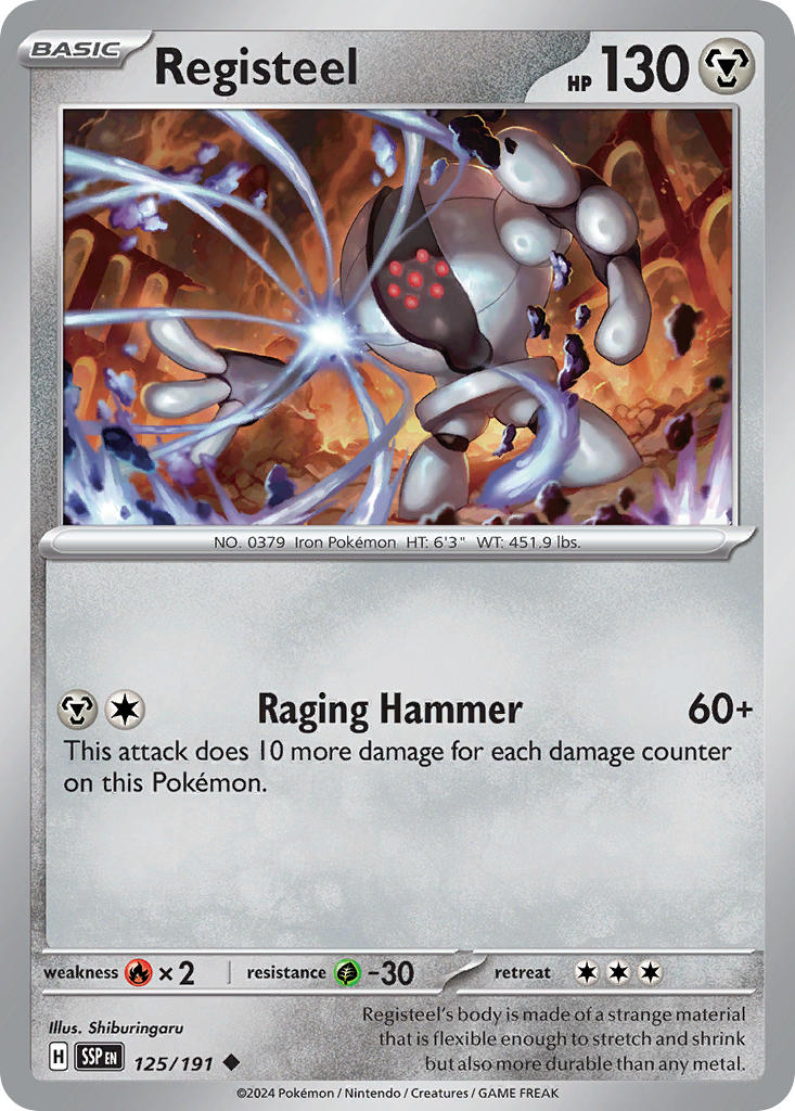 Registeel⁣ - Surging Sparks⁣ (Uncommon)⁣ [125] English / Near Mint / Reverse-Holo Normal