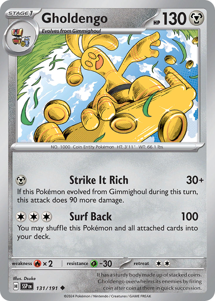 Gholdengo⁣ - Surging Sparks⁣ (Uncommon)⁣ [131] English / Near Mint / Reverse-Holo Normal