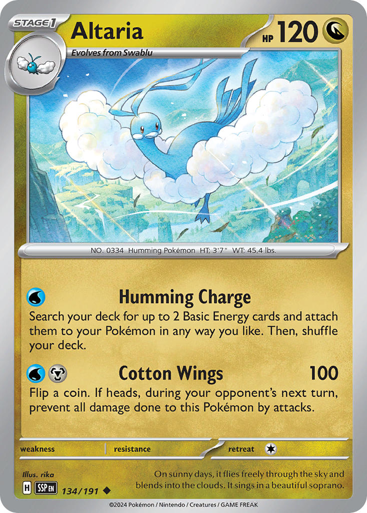 Altaria⁣ - Surging Sparks⁣ (Uncommon)⁣ [134] English / Near Mint / Reverse-Holo Normal