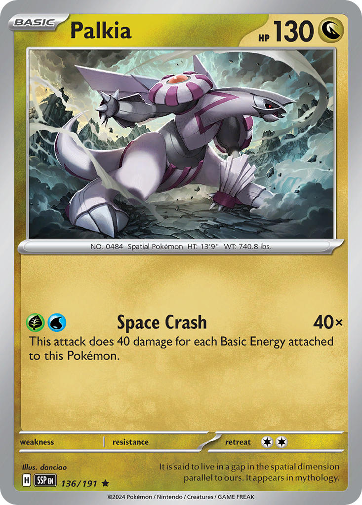 Palkia⁣ - Surging Sparks⁣ (Rare)⁣ [136] English / Near Mint / Reverse-Holo Normal