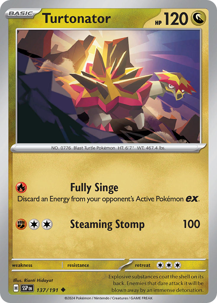 Turtonator⁣ - Surging Sparks⁣ (Uncommon)⁣ [137] English / Near Mint / Reverse-Holo Normal
