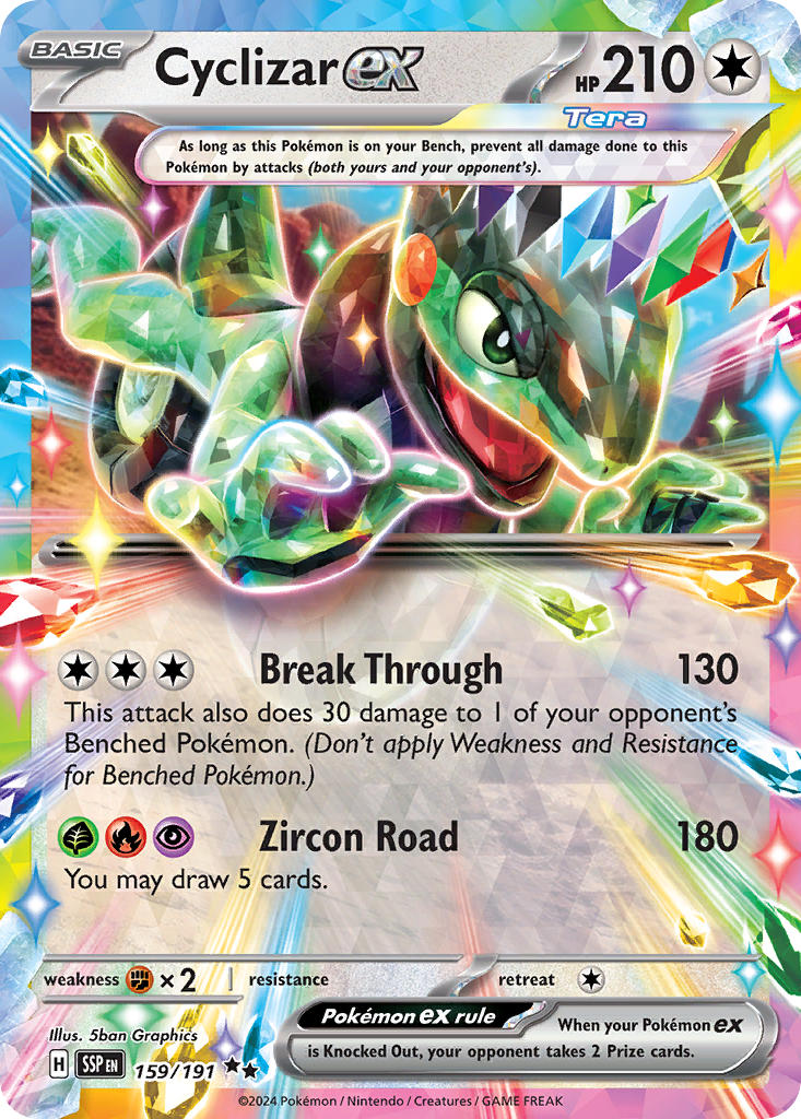 Cyclizar ex⁣ - Surging Sparks⁣ (Double Rare)⁣ [159] English / Near Mint / Normal