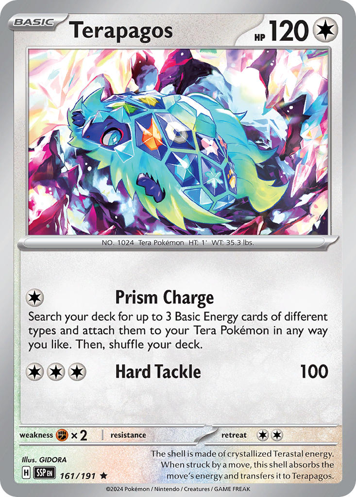 Terapagos⁣ - Surging Sparks⁣ (Rare)⁣ [161] English / Near Mint / Reverse-Holo Normal