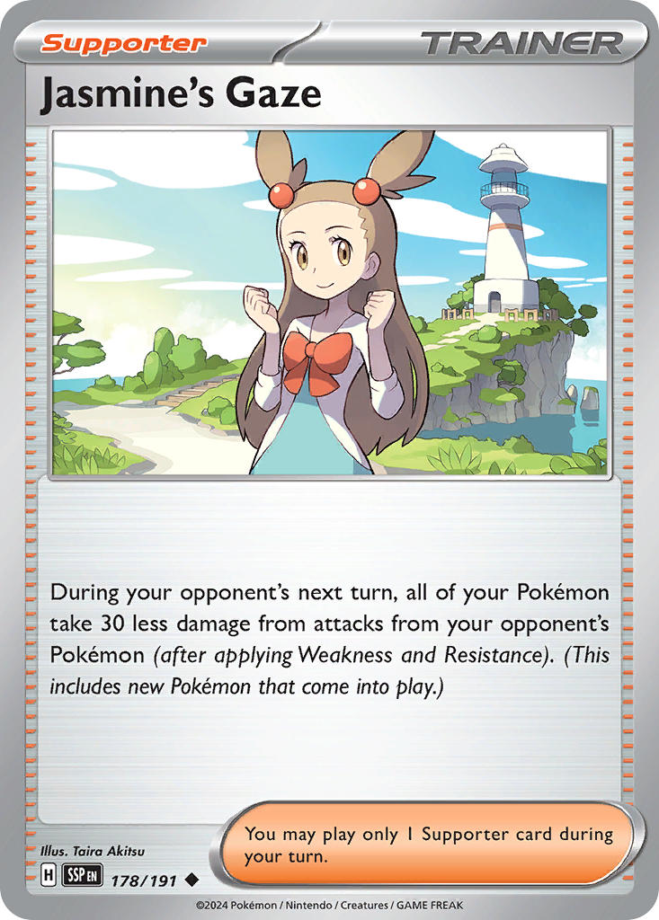 Jasmine's Gaze⁣ - Surging Sparks⁣ (Uncommon)⁣ [178] English / Near Mint / Reverse-Holo Normal