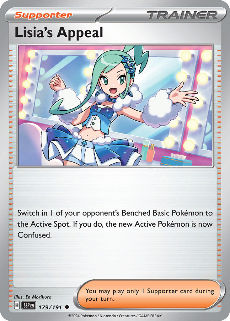 Lisia's Appeal⁣ - Surging Sparks⁣ (Uncommon)⁣ [179] English / Near Mint / Reverse-Holo Normal