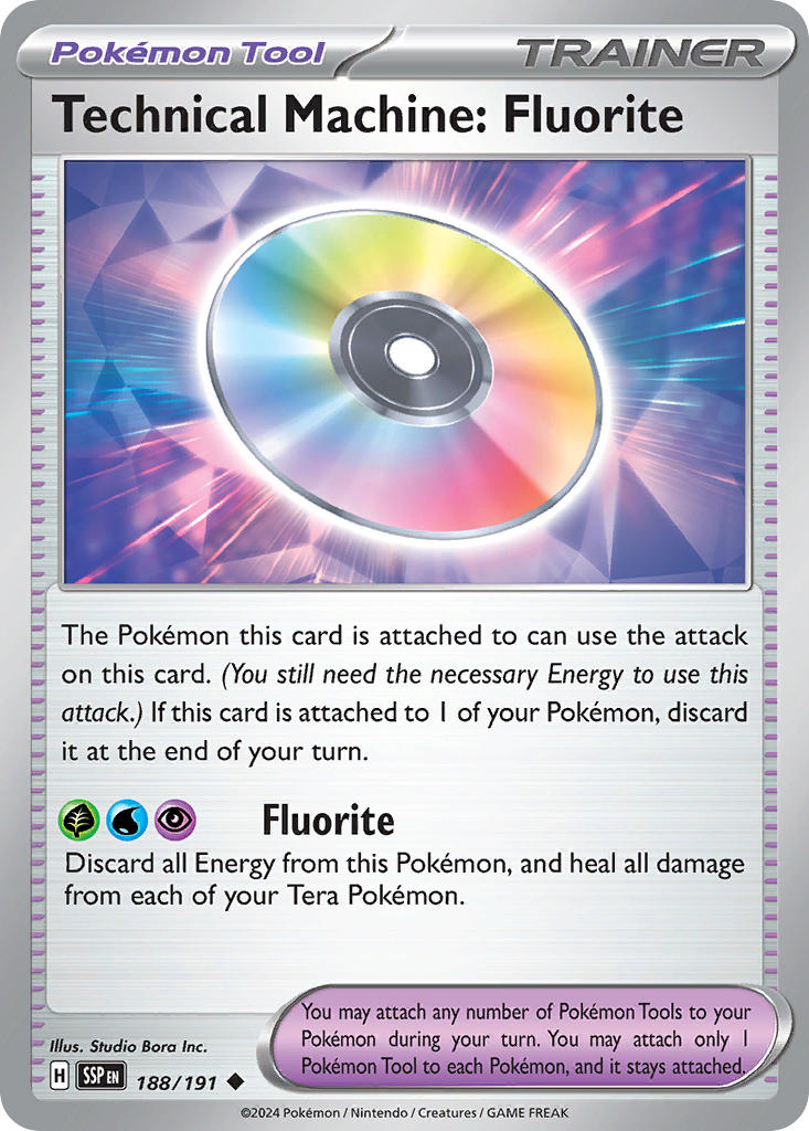 Technical Machine: Fluorite⁣ - Surging Sparks⁣ (Uncommon)⁣ [188] English / Near Mint / Reverse-Holo Normal