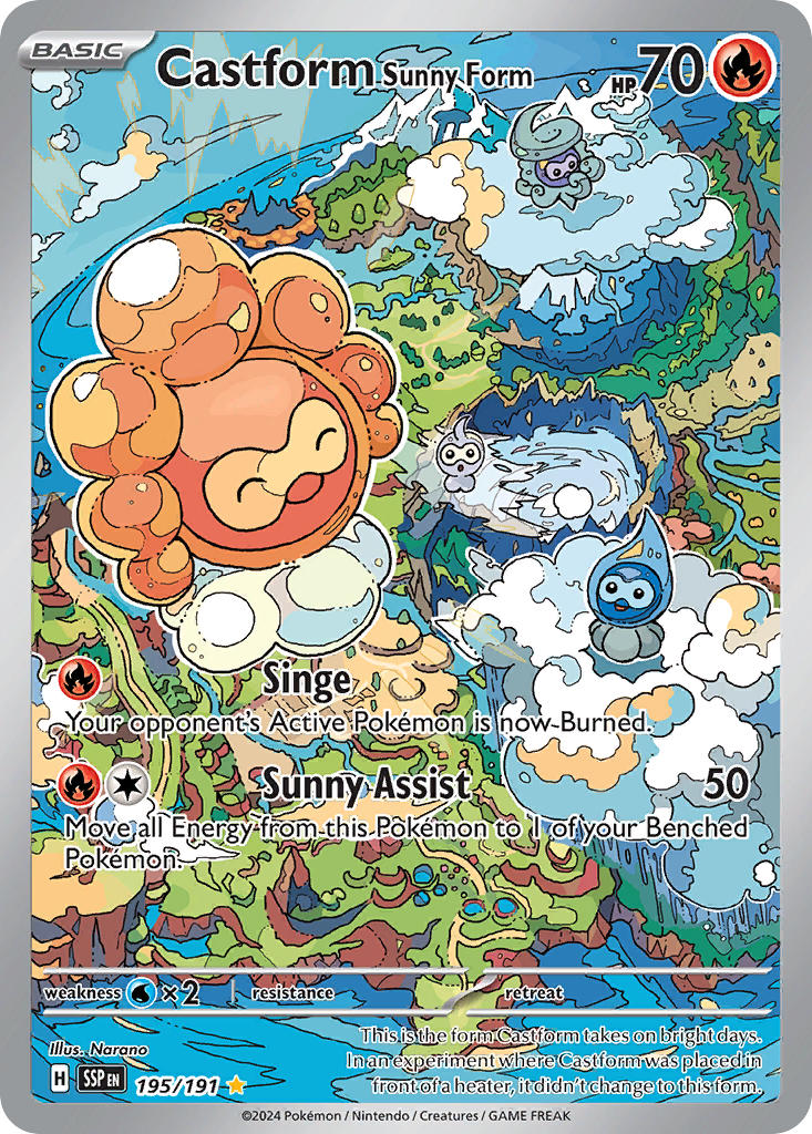 Castform Sunny Form⁣ - Surging Sparks⁣ (Illustration Rare)⁣ [195] English / Near Mint / Normal
