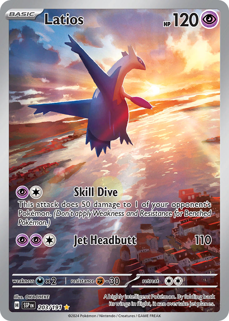 Latios⁣ - Surging Sparks⁣ (Illustration Rare)⁣ [203] English / Near Mint / Normal