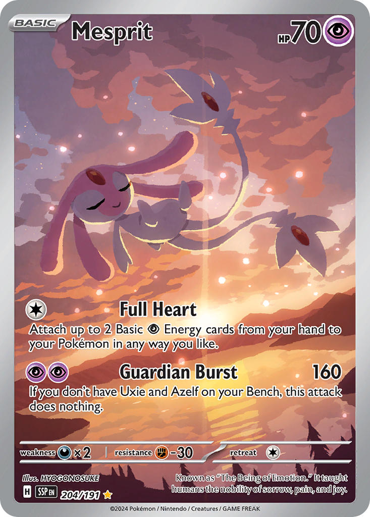Mesprit⁣ - Surging Sparks⁣ (Illustration Rare)⁣ [204] English / Near Mint / Normal