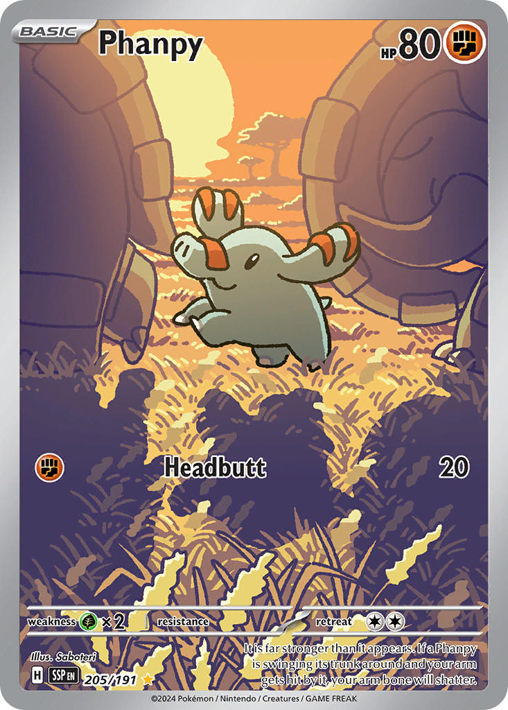 Phanpy⁣ - Surging Sparks⁣ (Illustration Rare)⁣ [205] English / Near Mint / Normal