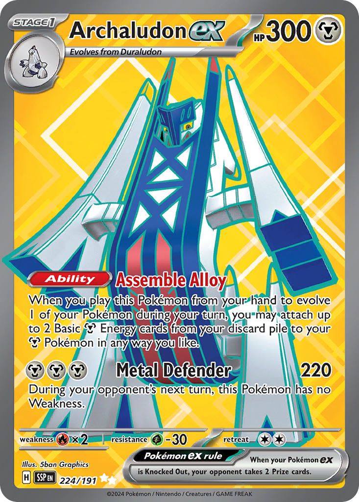 Archaludon ex⁣ - Surging Sparks⁣ (Ultra Rare)⁣ [224] English / Near Mint / Normal