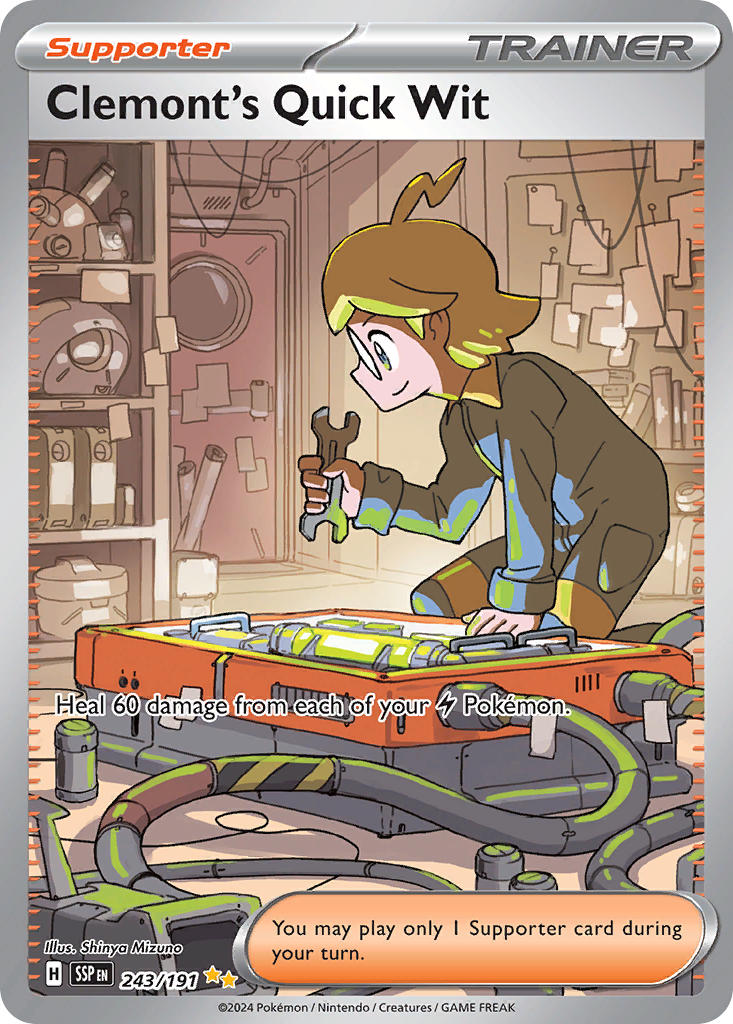 Clemont's Quick Wit⁣ - Surging Sparks⁣ (Special Illustration Rare)⁣ [243] English / Near Mint / Normal
