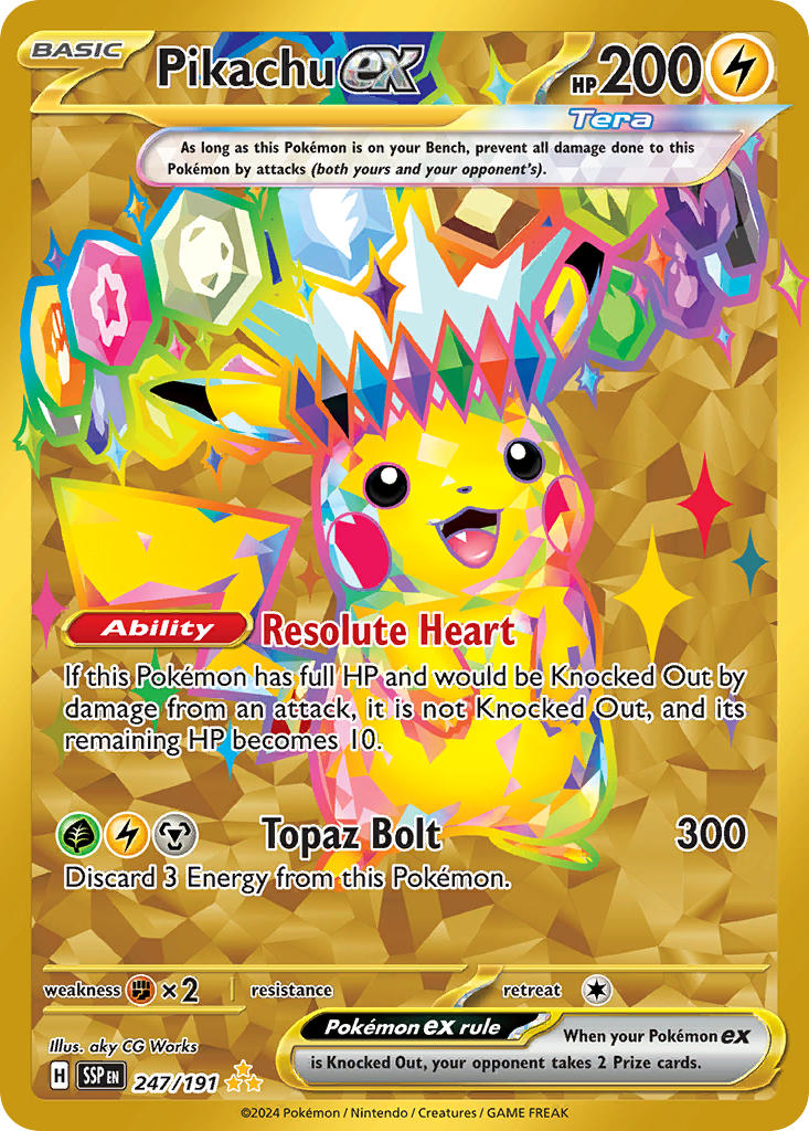 Pikachu ex⁣ - Surging Sparks⁣ (Secret Rare)⁣ [247] English / Near Mint / Normal