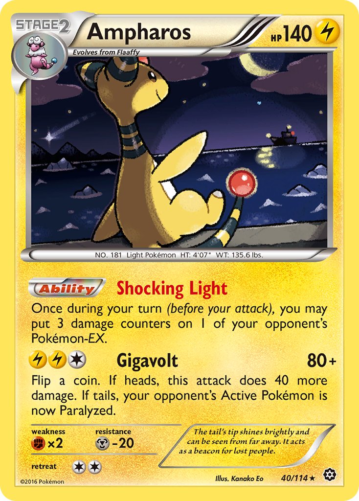 Ampharos - Steam Siege (Holo Rare) [STS-40] English / Near Mint / Normal