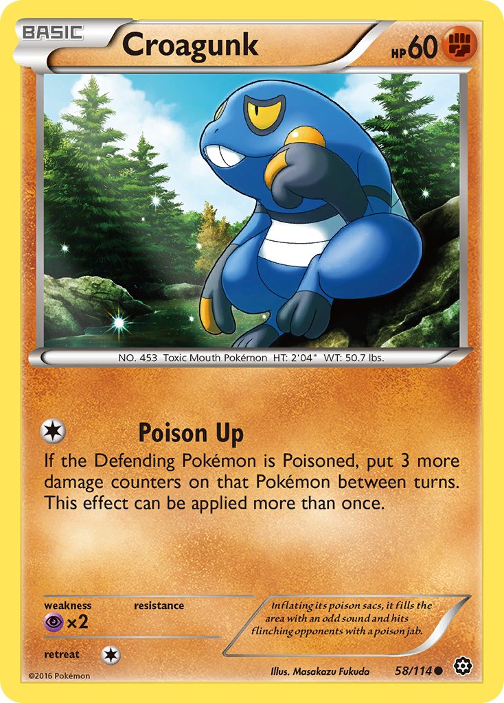 Croagunk - Steam Siege (Common) [STS-58] English / Played / Reverse-Holo Normal